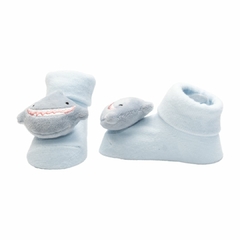 CLINGO - PANTUFA ANTIDERRAPANTE COM CHOCALHO TUBARÃO - Mamu Kids Store