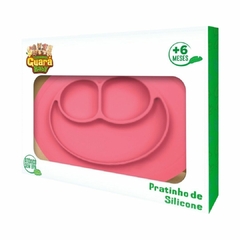 TURMINHA GUARÁ - PRATO DE SILICONE COM DIVISÓRIAS ROSA - Mamu Kids Store