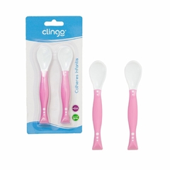 CLINGO - KIT 2 COLHERES ARTICULÁVEIS CLASSIC ROSA