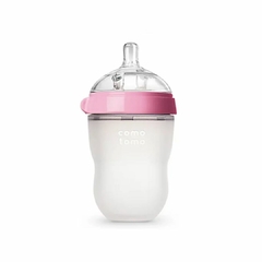 MAMADEIRA DE SILICONE COMOTOMO ROSA 250ML