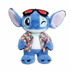 DISNEY - PELÚCIA COM BOLSO E ALÇA LILO E STITCH 30CM - CAMISA HAVAIANA