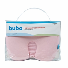 BUBA - TRAVESSEIRO ANATÔMICO VISCOELÁSTICO +0M - ROSA - Mamu Kids Store