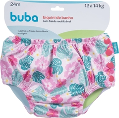 BUBA - BIQUINI DE BANHO COM FRALDA - FOLHAS - G