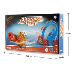 MULTIKIDS - PISTA DE CORRIDA EXPRESS WHEELS TRACK DUPLO LOOP 15 PEÇAS na internet