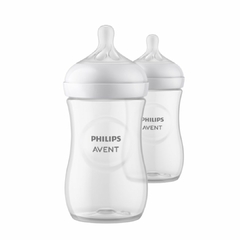 AVENT - KIT 2 MAMADEIRAS PETALA 3.0 260ML TRANSPARENTE - Mamu Kids Store