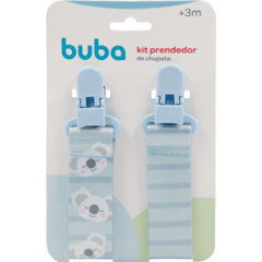 BUBA - KIT COM 2 PRENDEDORES DE CHUPETA COALA - AZUL