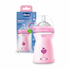 CHICCO - MAMADEIRA STEP UP FLUXO RÁPIDO 6M+ 330 ML ROSA