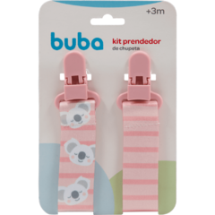 BUBA - KIT COM 2 PRENDEDORES DE CHUPETA COALA - ROSA