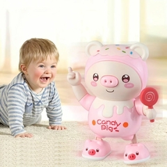 BRINQUEDO ELETRÔNICO PORQUINHO DANÇARINO CANDY PIG COM SOM E LUZES - loja online