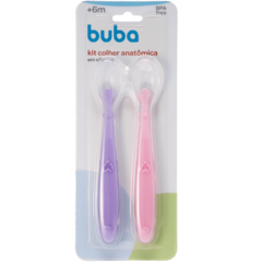 BUBA - KIT COLHER SILICONE BABY - ROSA/LILÁS