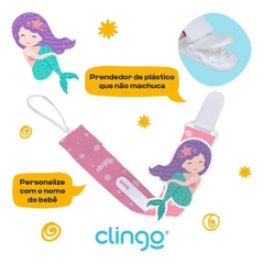 Imagem do CLINGO - PRENDEDOR DE CHUPETA - SEREIA ROSA