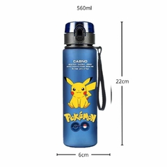 GARRAFINHA COM ALÇA DE TECIDO POKEMON PIKACHU 560ML - AZUL - comprar online