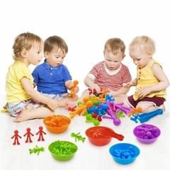 BRINQUEDO MONTESSORI CLASSIFICAÇÃO DE CORES FAMÍLIA 40 PEÇAS