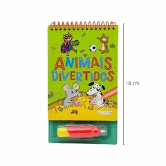 LIVRO DE COLORIR AQUA BOOK ANIMAIS DIVERTIDOS COM PINCEL - NP - comprar online