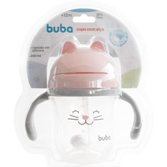 BUBA - COPO COM ALÇA - GATINHO ROSA - Mamu Kids Store