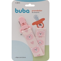 BUBA - PRENDEDOR DE CHUPETA - URSINHO ROSA - Mamu Kids Store