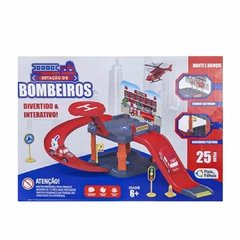 PAIS E FILHOS - ESTAÇÃO DE BOMBEIRO PISTA DE CARRINHO 25 PEÇAS - Mamu Kids Store