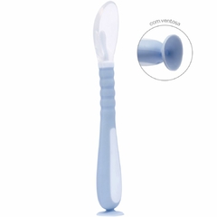 BUBA - COLHER FLEXÍVEL EM SILICONE COM VENTOSA - AZUL - loja online