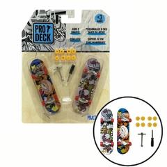 MULTIKIDS - SKATE DE DEDO PERSONALIZÁVEL COM ACESSÓRIOS - 2UN