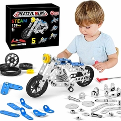 QUEBRA-CABEÇA EM METAL 3D 5X1 MOTOCICLETA 139 PEÇAS