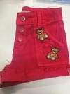 SHORT VERMELHO URSOS ( PROMOÇÃO ) - AVULSO - LEVES DEFEITOS