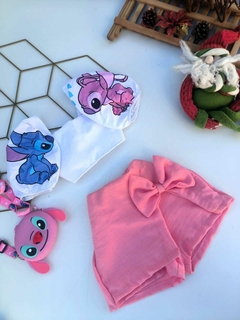 CONJUNTO STITCH ROSA (TECIDO)