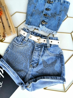 SHORT STRASS + ESTRELAS LATERAL - AVULSO - LEVES DEFEITOS