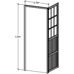 puerta aluminio 1/2 vidrio acanalada 80 derecha en internet