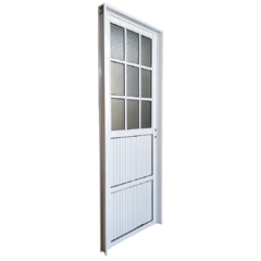 puerta aluminio 1/2 vidrio acanalada 80 izquierda - comprar online