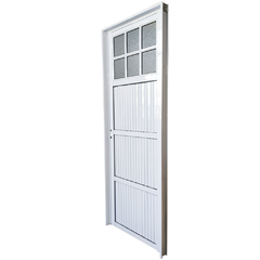 puerta aluminio 1/4 vidrio acanalada 80 derecha - comprar online