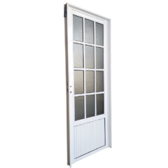 puerta aluminio 3/4 vidrio acanalada 80 izquierda - comprar online