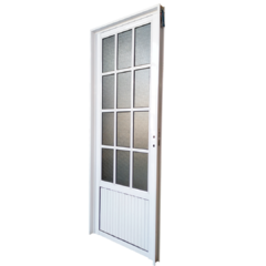 puerta aluminio 3/4 vidrio acanalada 80 derecha - comprar online