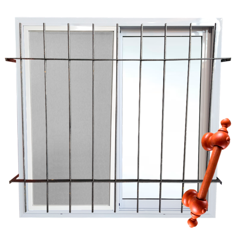 ventana aluminio 1.20x1.00 + reja 120x100 + mosquitero + barral