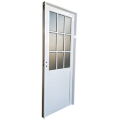 puerta aluminio 1/2 vidrio tubular derecha - comprar online