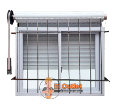 ventana 120x100 + reja + cortina pvc + guias - comprar online