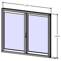 ventana 120x100 combo por dos x2 - El Outlet Aberturas y Muebles