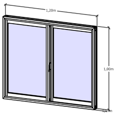 ventana corrediza vidrio entero 120x100 natural en internet