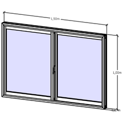 ventana 150x100 combo por dos x2 - El Outlet Aberturas y Muebles