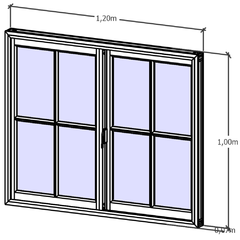 ventana corrediza simple vidrio repartido 120x100 en internet