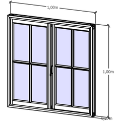 ventana corrediza simple vidrio repartido 100x100 en internet