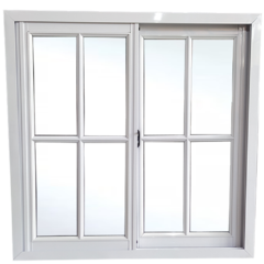 ventana corrediza simple vidrio repartido 100x100