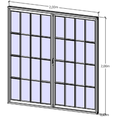 ventana corrediza simple vidrio repartido 200x200 en internet