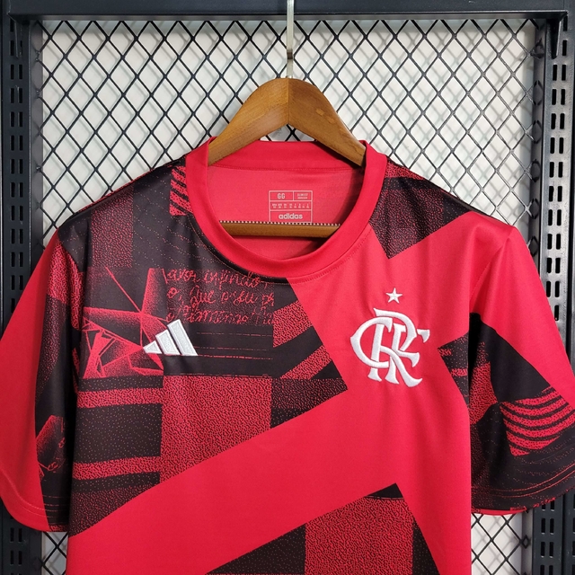 Camisa Flamengo I 22/23 Torcedor Adidas Masculina - Preto e Vermelho