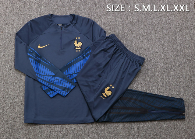 Kit de treino França 2022 Nike masculino - Azul marinho