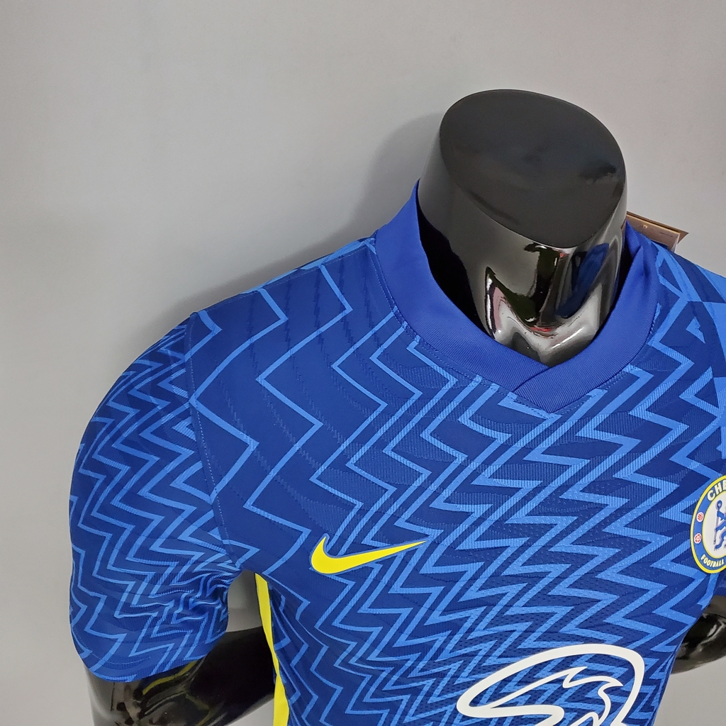 Camisa Chelsea I 21/22 Jogador Nike Masculina - Azul e Amarelo