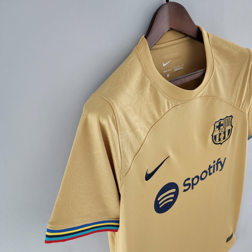 Camisa Barcelona II 22/23 Torcedor Nike Masculina - Dourada