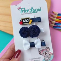 Hair Clip Lousa ABC - Escolar (3 peças)