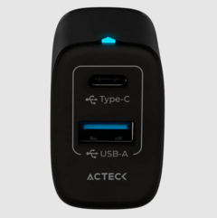 Cargador De Pared Acteck Energon Prime, Con Conector Usb Tipo A Y Usb Tipo C