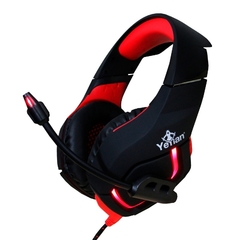 Yeyian Audífonos Gamer Wicked Serie 3000, Alámbrico, 2.2 Metros, USB, Negro/Rojo