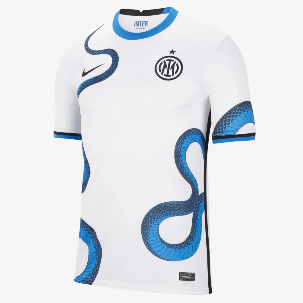 Camisa Inter de Milão II 21/22 Torcedor Nike - Branca e Azul